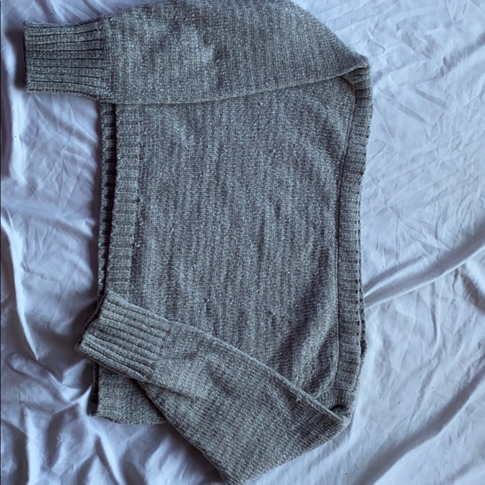 Off the shoulder grey sweater